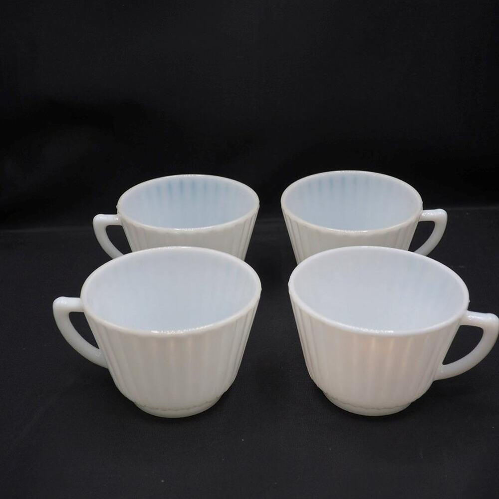 Macbeth Evans Monax Petalware White Teacup Lot of 4